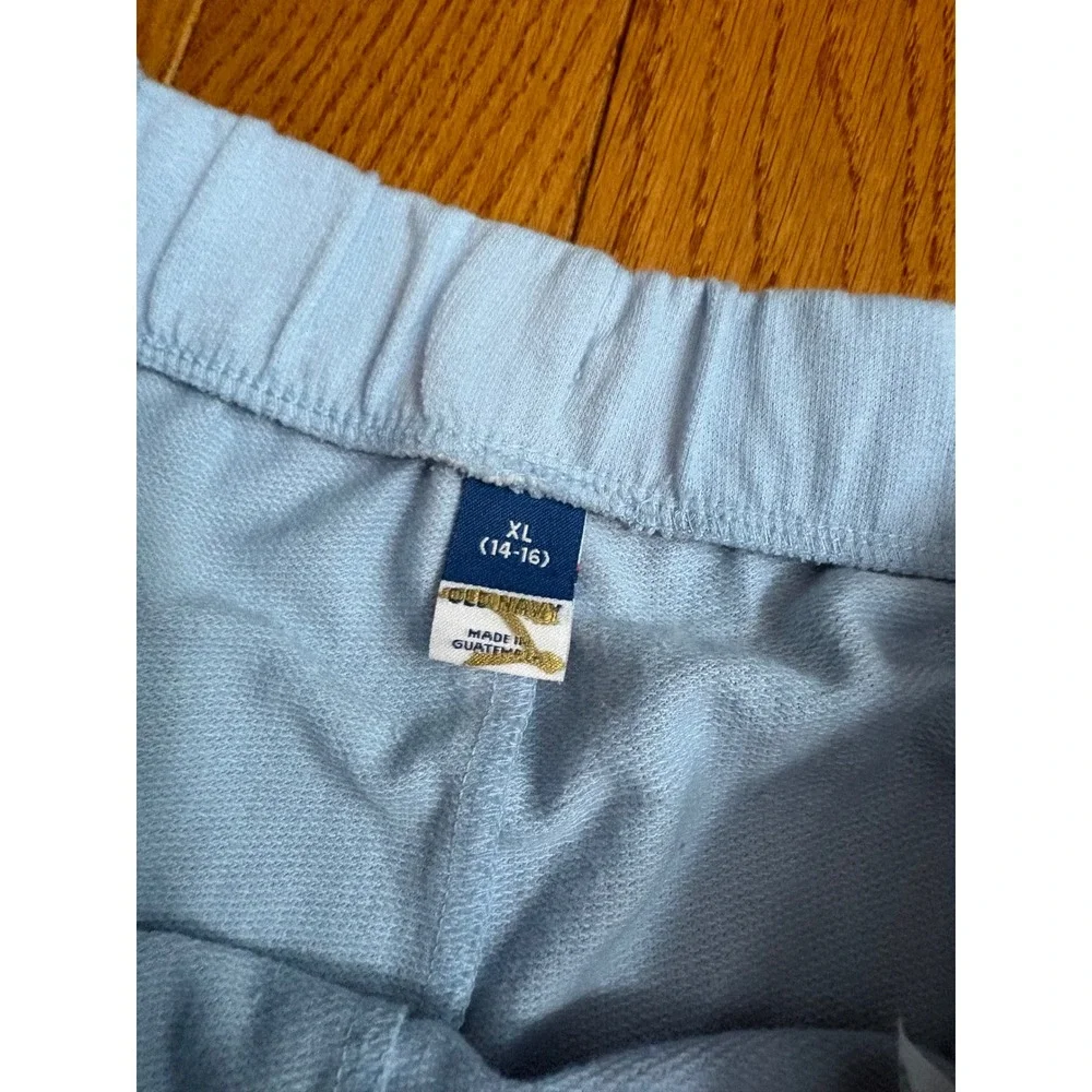 NWOT Old Navy Girls XL 14-16 Dolphin Shorts 2 Pack Blue Black Piping Drawstring